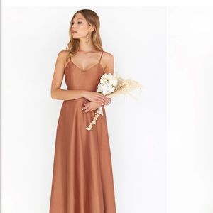 NWT Show Me Your Mumu Faith Maxi - Copper Luxe Satin